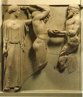 Подвиги Геракла. Метопа храма Зевса. 460-456 гг. до н.э. Мрамор. Олимпия. Музей