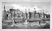 Вид на Питтсбург (Литография с размывкой. 1889 г.)