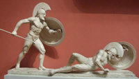 Воины с восточного фронтона храма Афины Афайи на о. Эгина (490-480 гг. до н.э. Государственное античное собрание, Мюнхен)